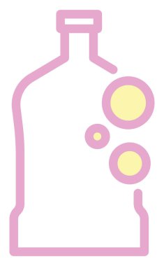 Tıbbi şişe, illüstrasyon, vektör, beyaz arka planda..