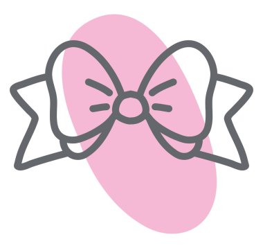 Pembe yay, illüstrasyon, vektör, beyaz arkaplan.