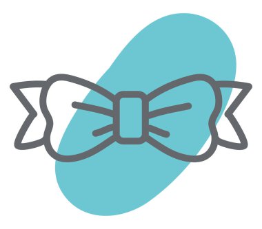 Basit mavi yay, illüstrasyon, vektör, beyaz arkaplan.