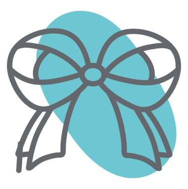 Mavi prenses yayı, illüstrasyon, vektör, beyaz arka plan.