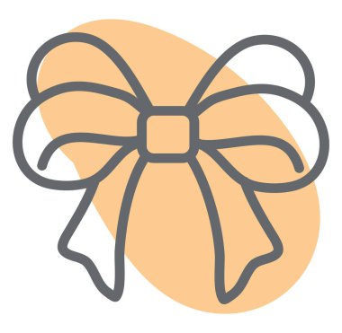 Beyaz arkaplanda turuncu dekoratif kurdele, illüstrasyon, vektör..