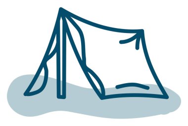 Dört sezonluk çadır, illüstrasyon, vektör, beyaz arka planda..