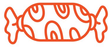 Beyaz arkaplanda kırmızı şeker, illüstrasyon, vektör..