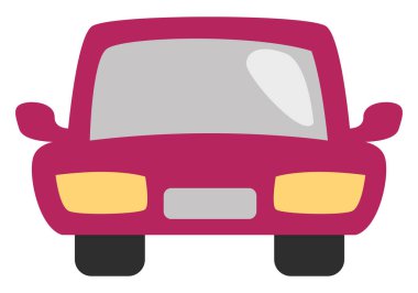 Koyu pembe araba, illüstrasyon, vektör, beyaz arka planda..