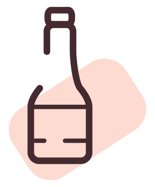 Beyaz arka planda pembe şampanya, illüstrasyon, vektör..