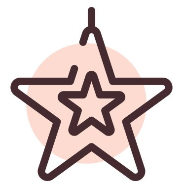 Noel ağacı yıldızı, illüstrasyon, vektör, beyaz arka planda.