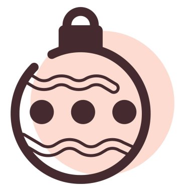 Beyaz bir arka planda Noel oyuncağı, illüstrasyon, vektör..