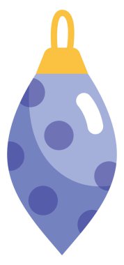 Beyaz arka planda mor Noel ağacı oyuncağı, illüstrasyon, vektör..