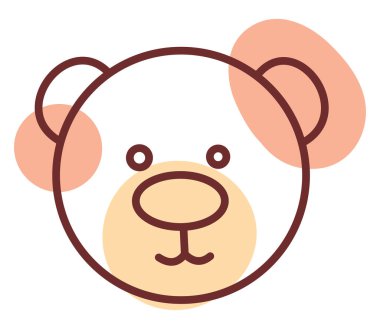 Beyaz arka planda sirk ayısı, illüstrasyon, vektör.