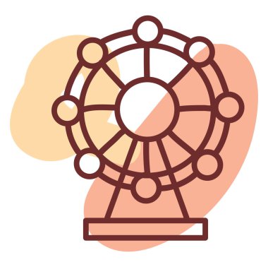 Sirk dönme dolabı, illüstrasyon, vektör, beyaz arka planda..