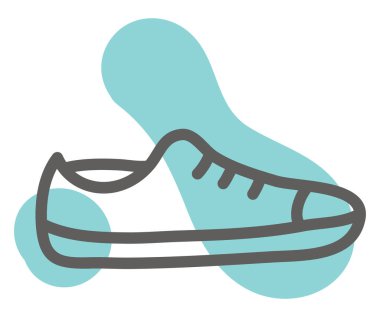 Mavi ayakkabılar, illüstrasyon, vektör, beyaz arka plan.