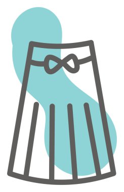 Mavi etek, illüstrasyon, vektör, beyaz arkaplan.