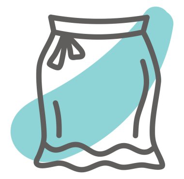 Mavi kalem etek, illüstrasyon, vektör, beyaz arka plan.