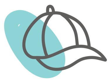 Mavi şapka, illüstrasyon, vektör, beyaz arka plan.