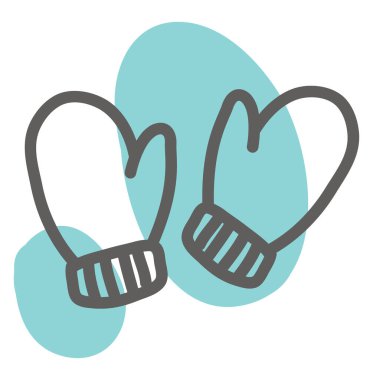 Mavi eldivenler, illüstrasyon, vektör, beyaz arka plan.