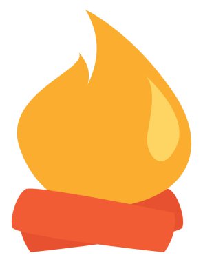 Beyaz arka planda büyük bir şenlik ateşi, illüstrasyon, vektör..