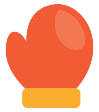 Kızıl kış eldiveni, illüstrasyon, vektör, beyaz arka planda.