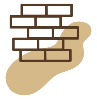 Beyaz arka planda duvar binası, illüstrasyon, vektör.