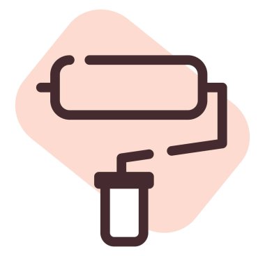 Beyaz arkaplanda boyama silindiri, illüstrasyon, vektör.