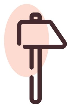 Beyaz arkaplanda pembe çekiç, illüstrasyon, vektör..