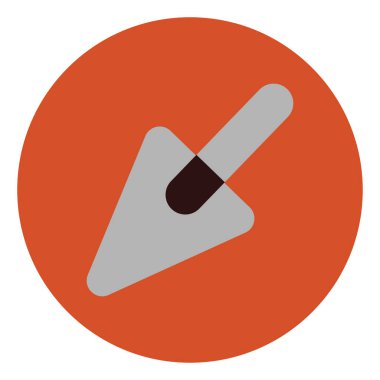 Metal trovel, illüstrasyon, vektör, beyaz arkaplan.