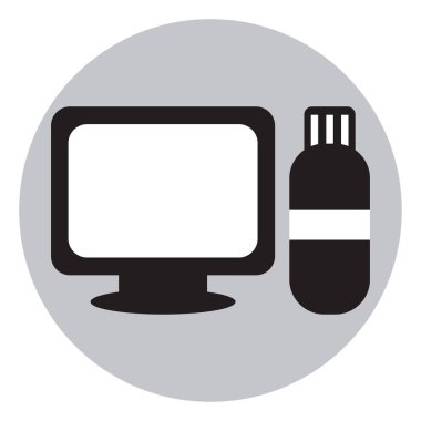 Bilgisayar fişi, illüt, vektör, beyaz arkaplan üzerinde.