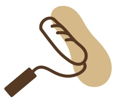 Beyaz arka planda ev boyama silindiri, illüstrasyon, vektör.