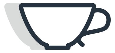 Beyaz bir arka planda küçük beyaz bardak, illüstrasyon, vektör..