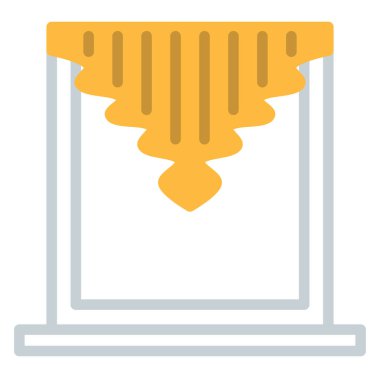 Tiyatro Sahne Perdesi, illüstrasyon, vektör, beyaz arka planda.