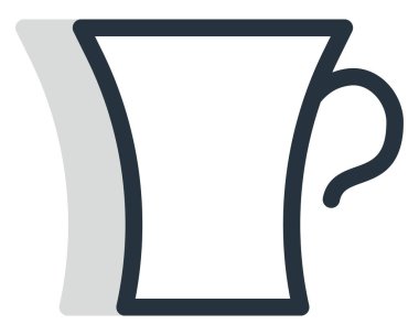 Kırılgan beyaz bardak, illüstrasyon, vektör, beyaz zemin üzerinde.