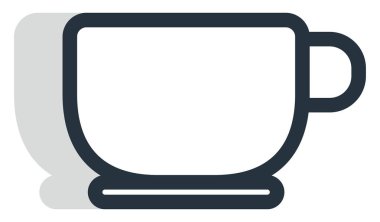 Beyaz arka planda küçük fincan, illüstrasyon, vektör.