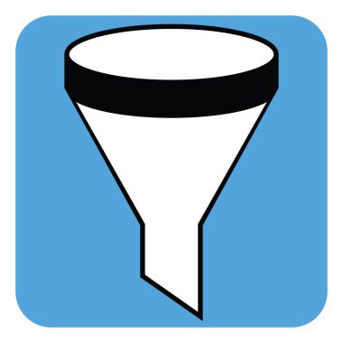 Plastik huni, illüstrasyon, vektör, beyaz arka planda.