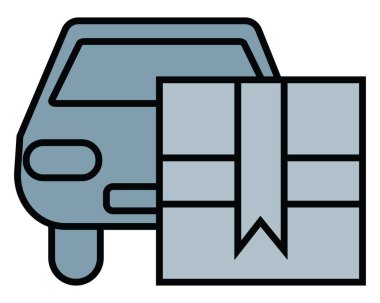 Teslimat arabası, illüstrasyon, vektör, beyaz arka planda..