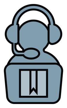 Telefon operatörü, illüstrasyon, vektör, beyaz arkaplanda.