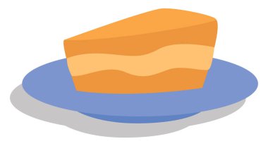 Beyaz arkaplanda bir dilim pasta, illüstrasyon, vektör..