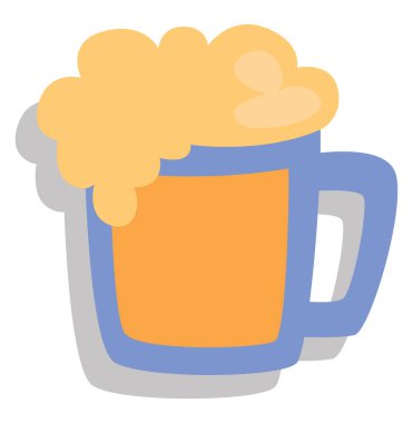 Bar birası, illüstrasyon, vektör, beyaz arka planda..