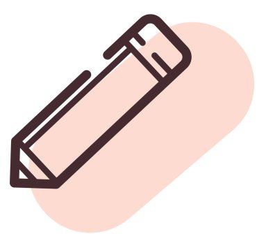 Okul kalemi, illüstrasyon, vektör, beyaz arkaplan.