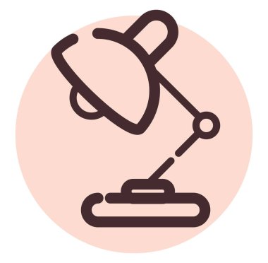 Okul lambası, illüstrasyon, vektör, beyaz arka plan.