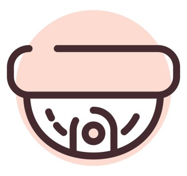 Beyaz arka planda güvenlik kamerası, illüstrasyon, vektör..