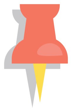 Kırmızı okul rozeti, illüstrasyon, vektör, beyaz arka planda.