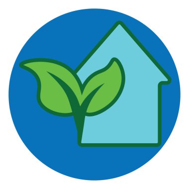 Ekolojik ev, illüstrasyon, vektör, beyaz arka planda..