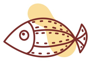 İlginç bir süs balığı, illüstrasyon, vektör, beyaz arka planda..