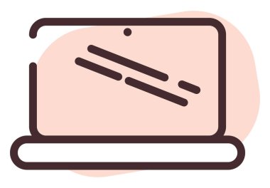 Dizüstü bilgisayar aygıtı, illüstrasyon, vektör, beyaz arkaplan üzerinde.