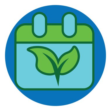 Beyaz arkaplanda ekoloji takvimi, illüstrasyon, vektör.