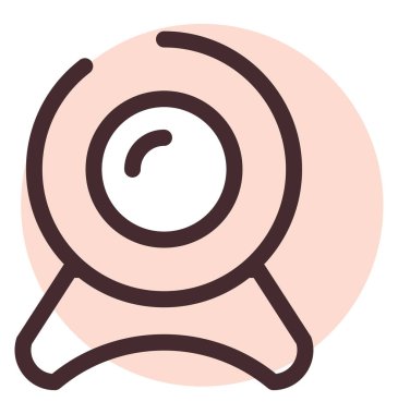 Web kamerası, illüstrasyon, vektör, beyaz arkaplan.