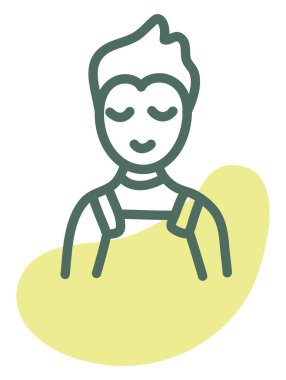 Çiçekçi çocuk, illüstrasyon, vektör, beyaz arka planda..