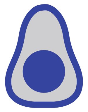 Mavi avokado, illüstrasyon, vektör, beyaz arka planda..