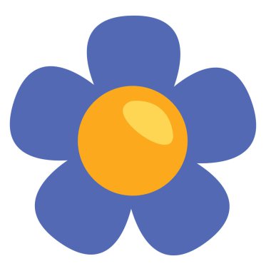 Mor sade çiçek, illüstrasyon, vektör, beyaz arkaplanda..