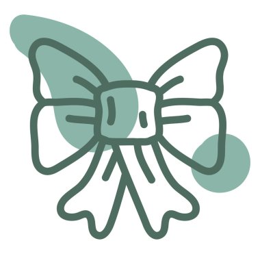 Beyaz arkaplanda yeşil kurdele, illüstrasyon, vektör.