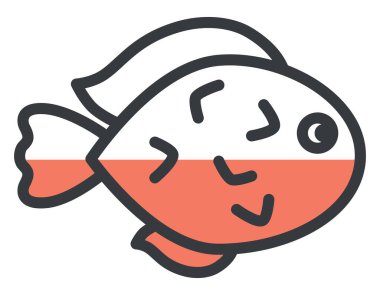 Kızıl deniz balığı, illüstrasyon, vektör, beyaz arka planda..